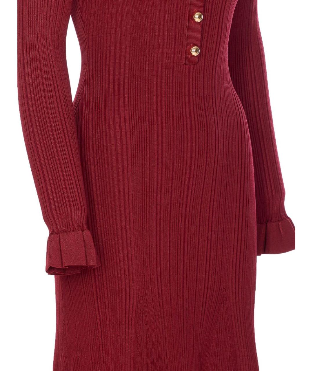 SELF-PORTRAIT Красное вискозное повседневное платье, фото 4