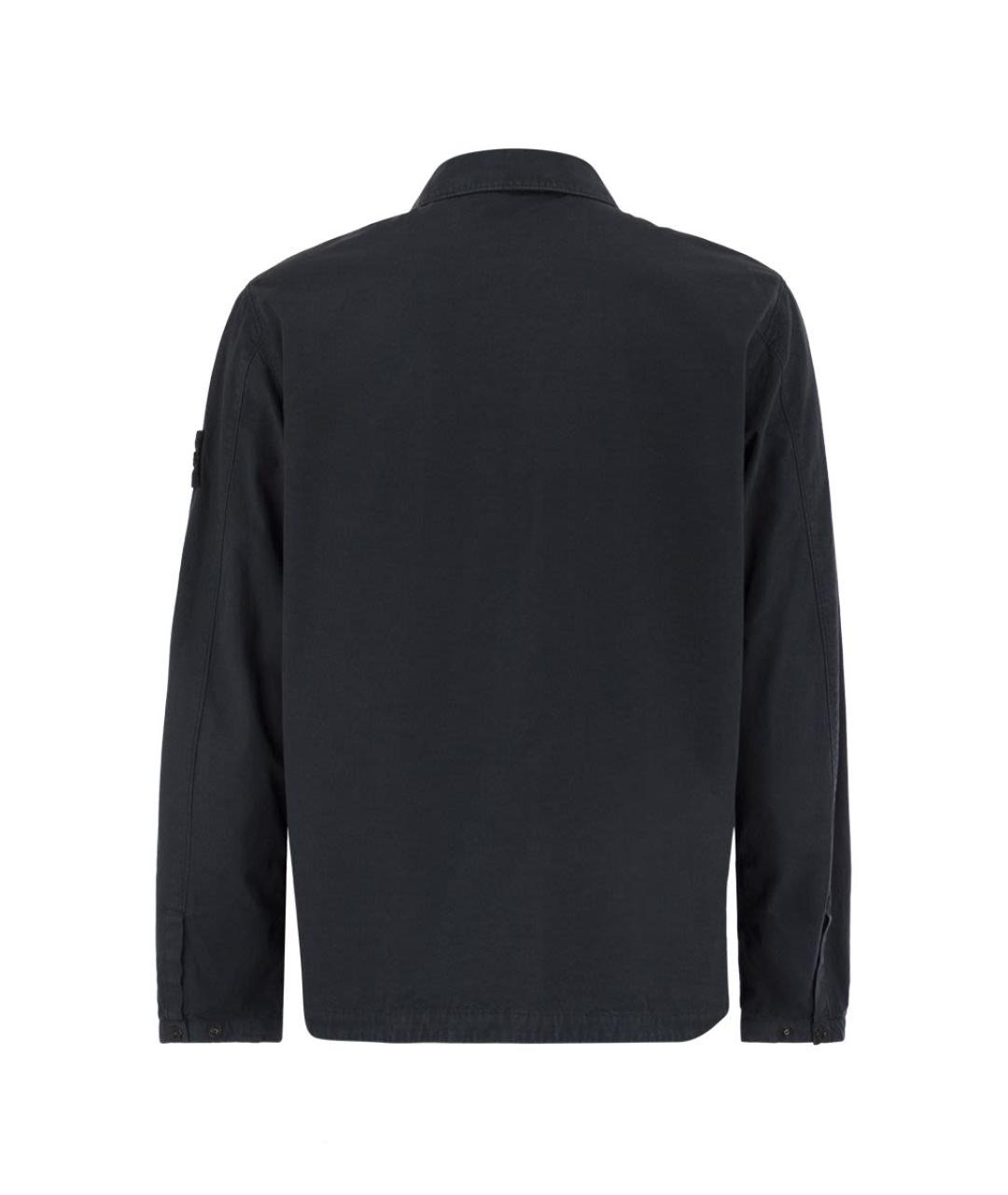 STONE ISLAND Темно-синяя хлопковая куртка, фото 2