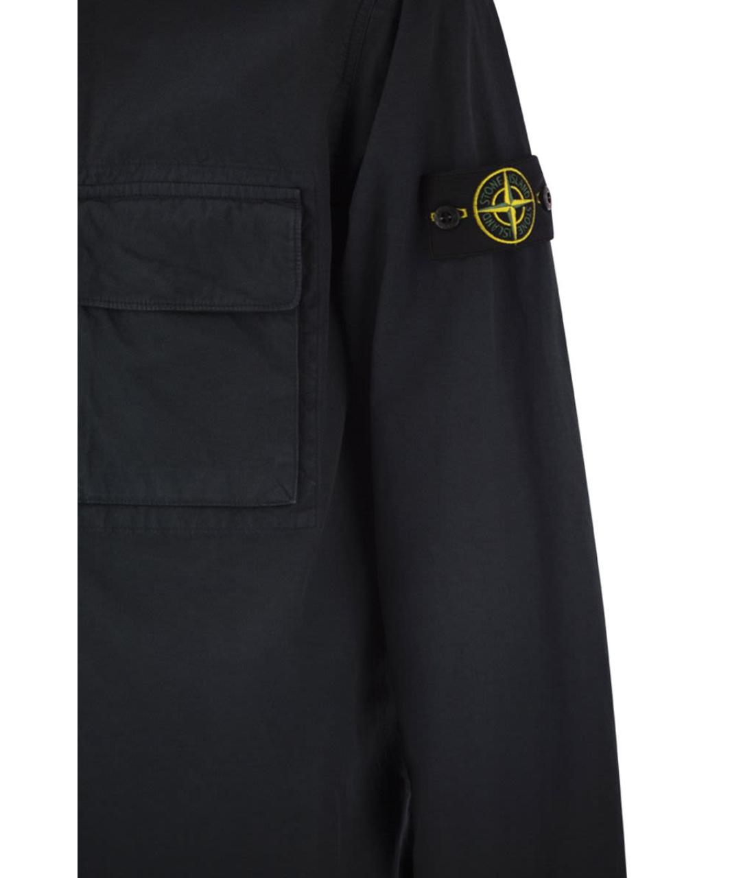 STONE ISLAND Темно-синяя хлопковая куртка, фото 4