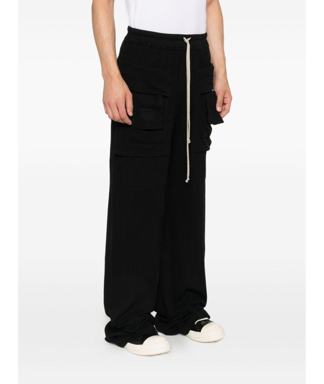 RICK OWENS DRKSHDW Черные хлопковые повседневные брюки, фото 3