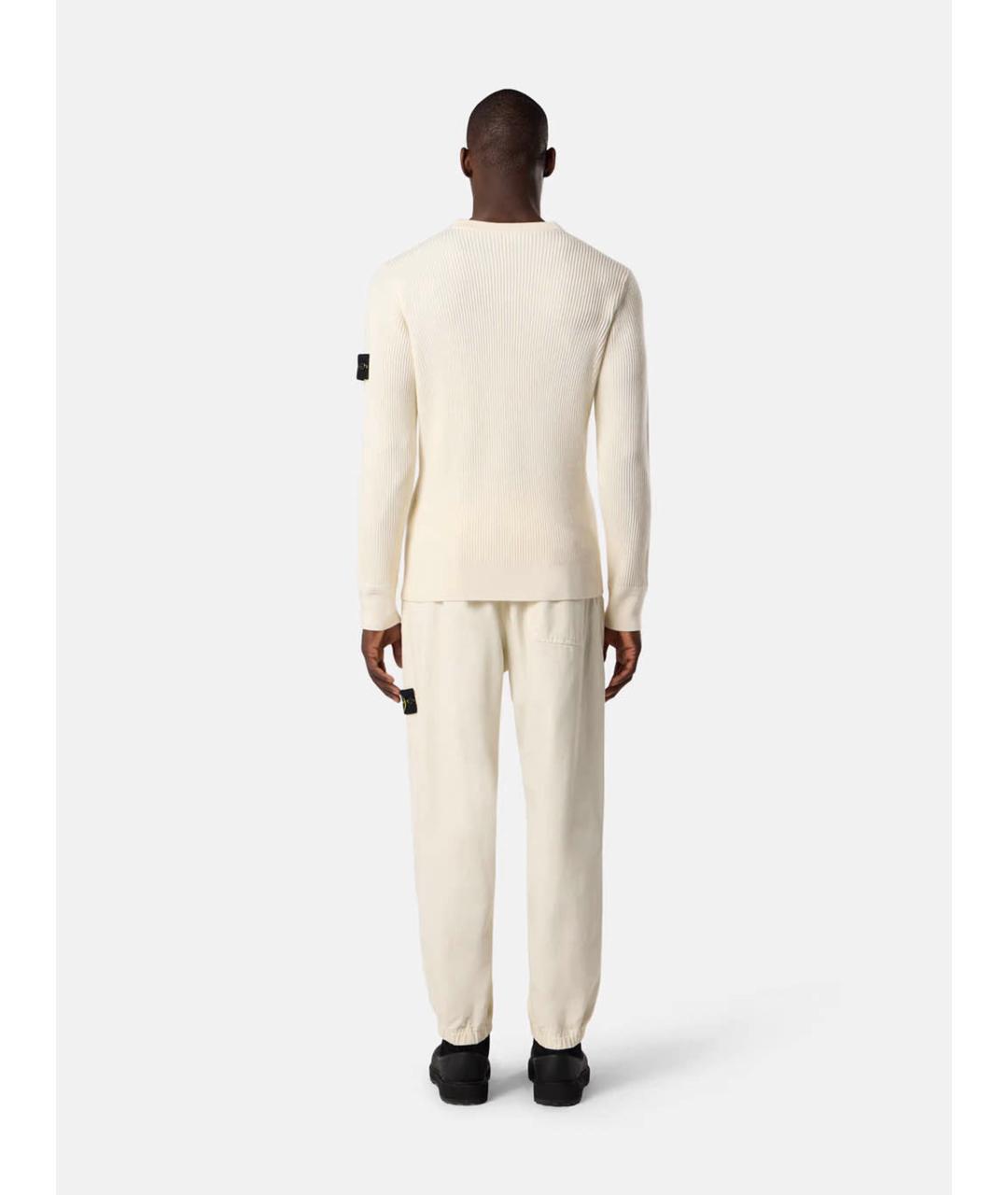 STONE ISLAND Белый шерстяной джемпер / свитер, фото 5