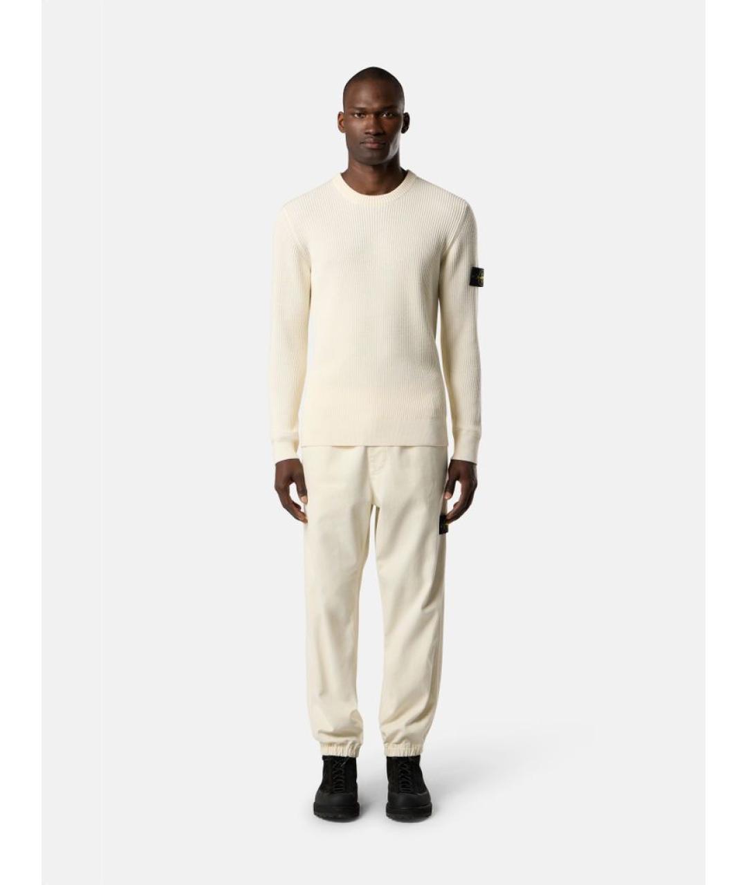 STONE ISLAND Белый шерстяной джемпер / свитер, фото 2