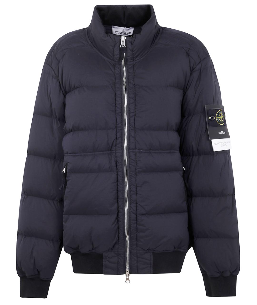 STONE ISLAND Черный полиамидовый пуховик, фото 1