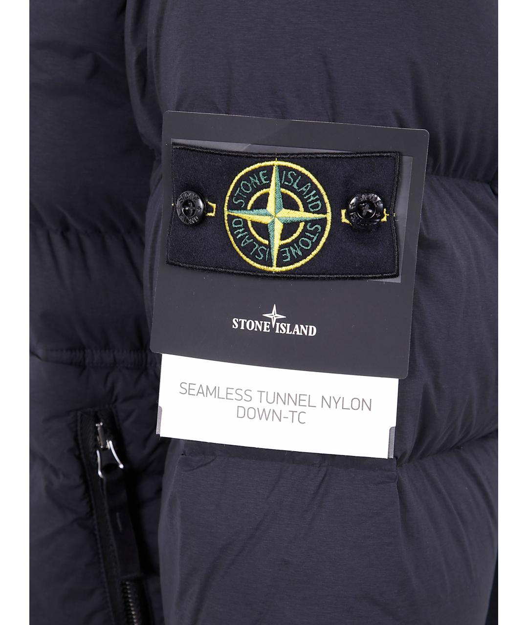 STONE ISLAND Черный полиамидовый пуховик, фото 3
