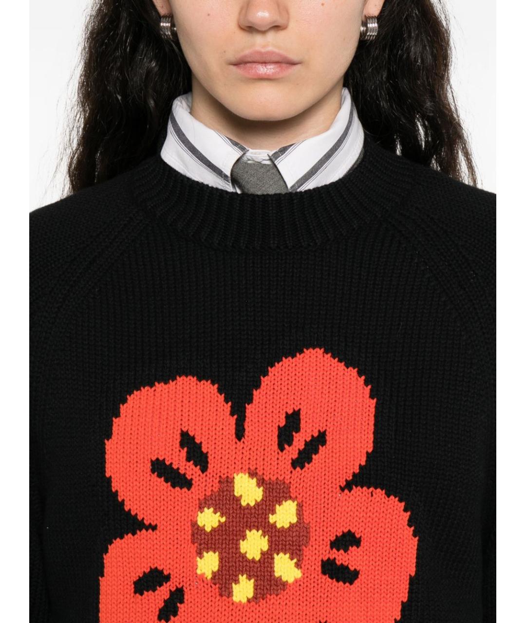KENZO Черный хлопковый джемпер / свитер, фото 5