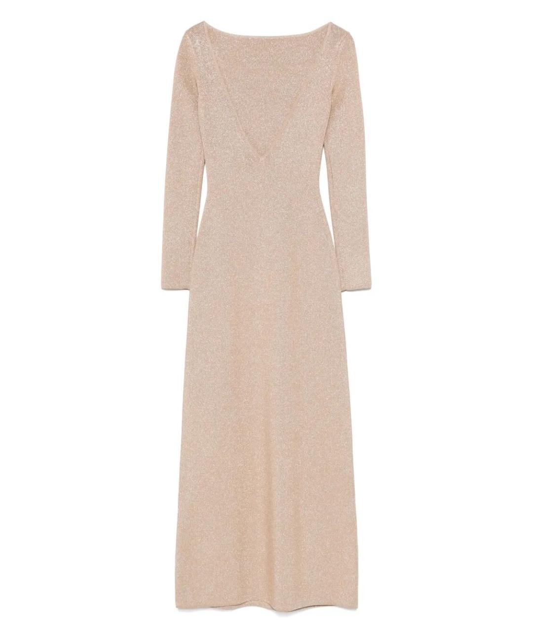 MAX MARA Золотое вискозное повседневное платье, фото 1