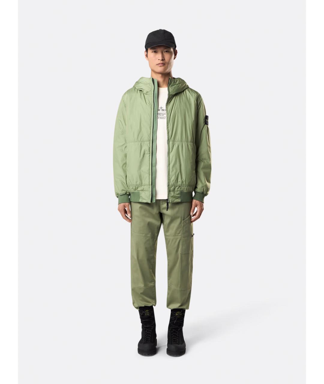 STONE ISLAND Зеленая полиамидовая куртка, фото 2