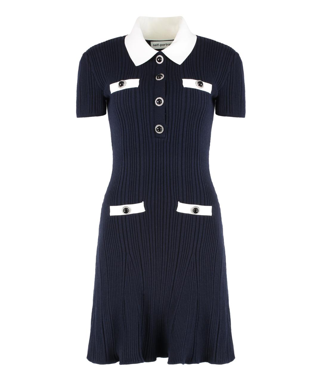 SELF-PORTRAIT Синее полиамидовое повседневное платье, фото 1