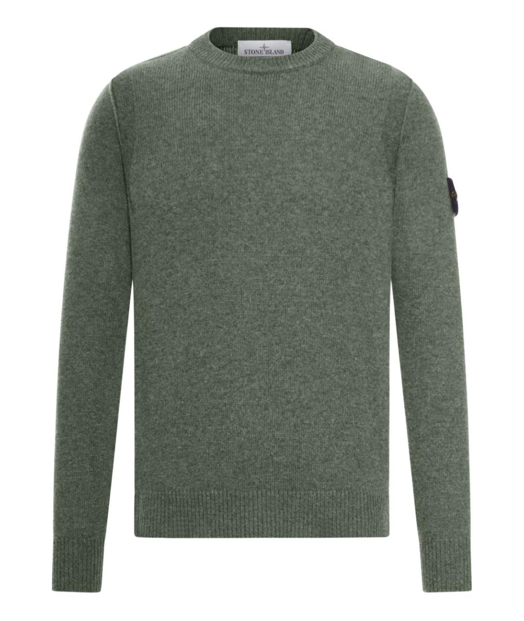 STONE ISLAND Зеленый шерстяной джемпер / свитер, фото 3