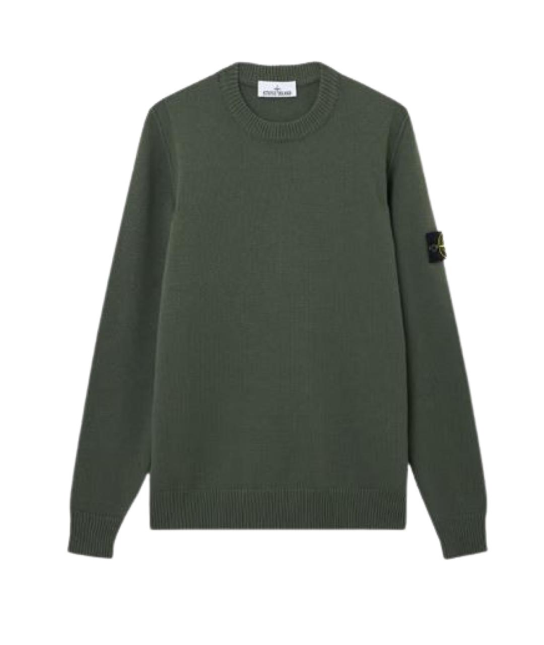 STONE ISLAND Зеленый шерстяной джемпер / свитер, фото 1