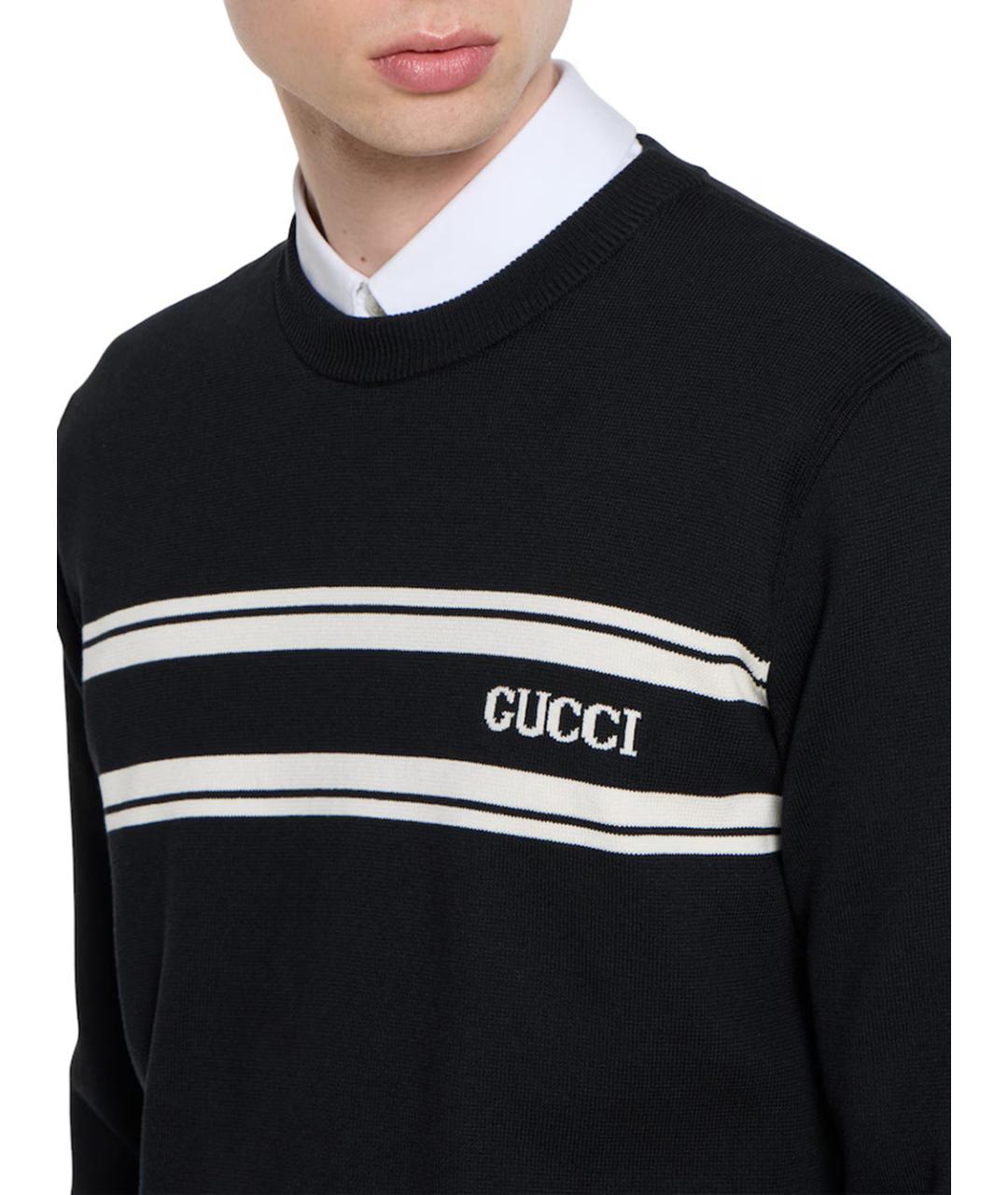 GUCCI Черный шелковый джемпер / свитер, фото 5