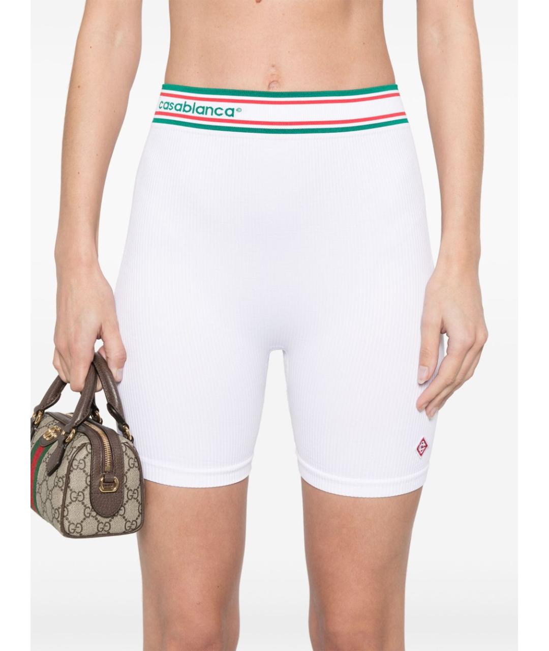 CASABLANCA Белые полиамидовые леггинсы и велосипедки, фото 5