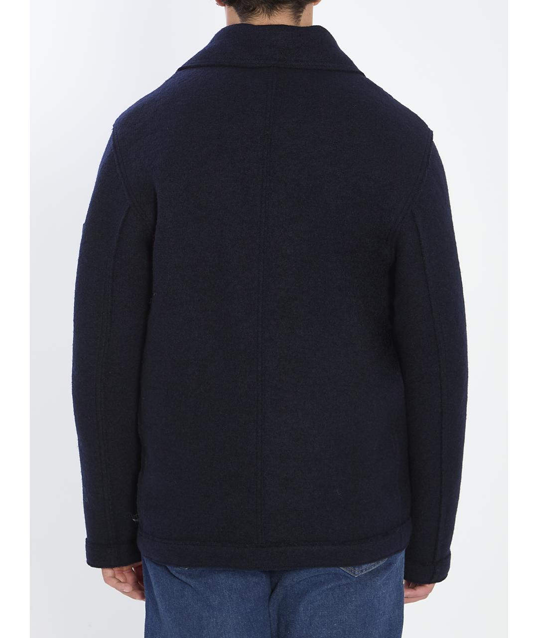 STONE ISLAND Темно-синее шерстяное пальто, фото 5
