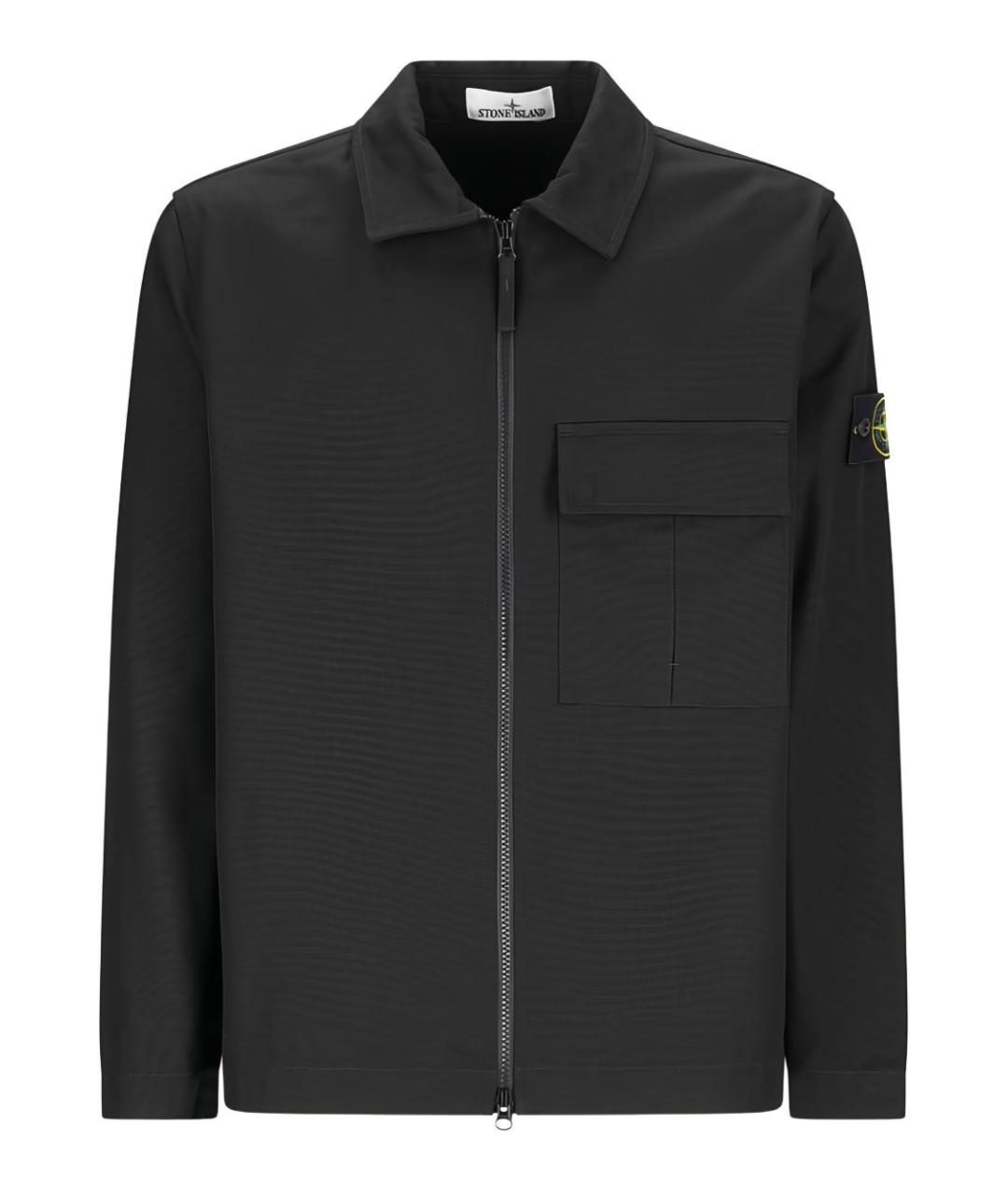 STONE ISLAND Черная хлопковая куртка, фото 1