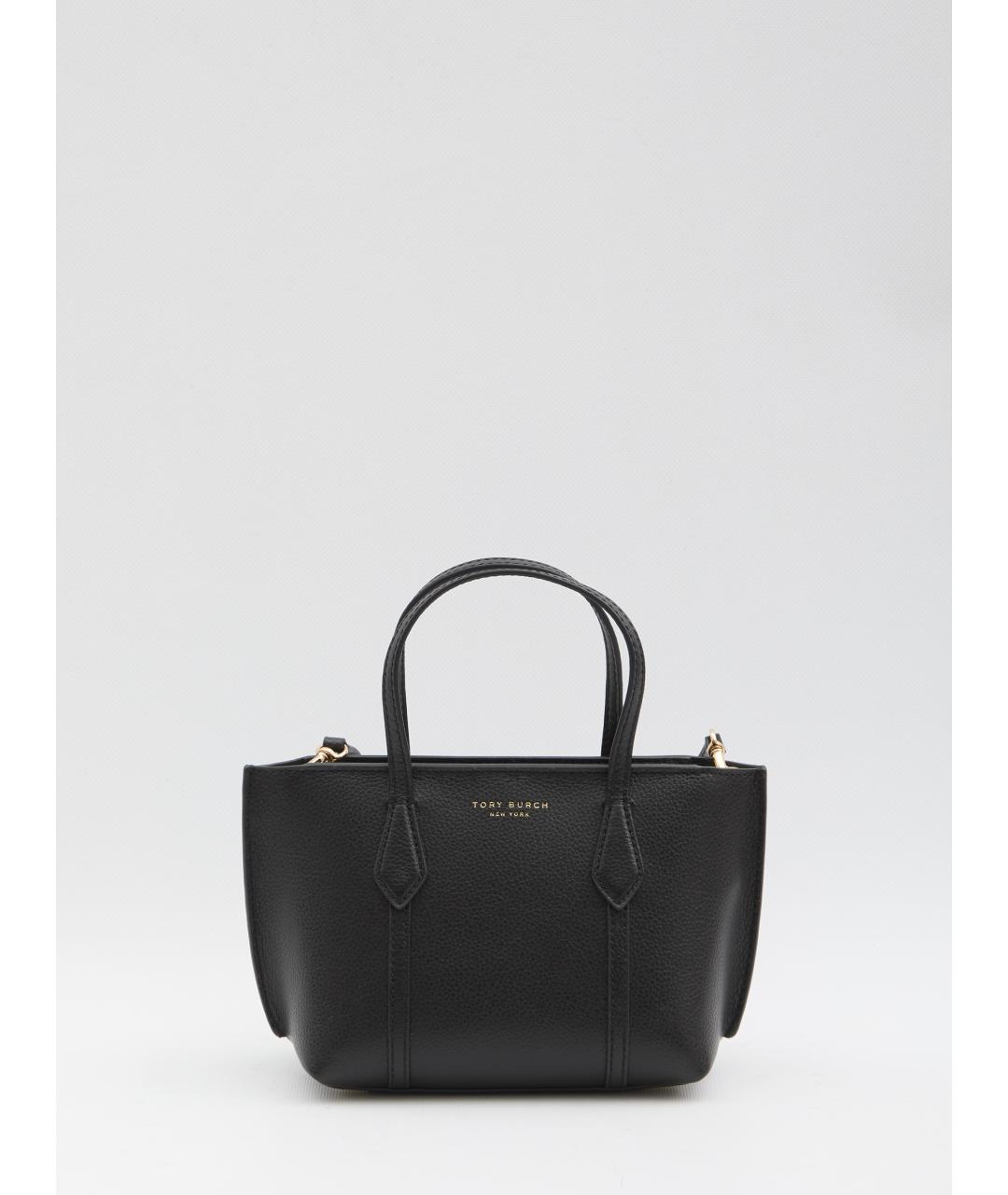 TORY BURCH Черная кожаная сумка тоут, фото 5