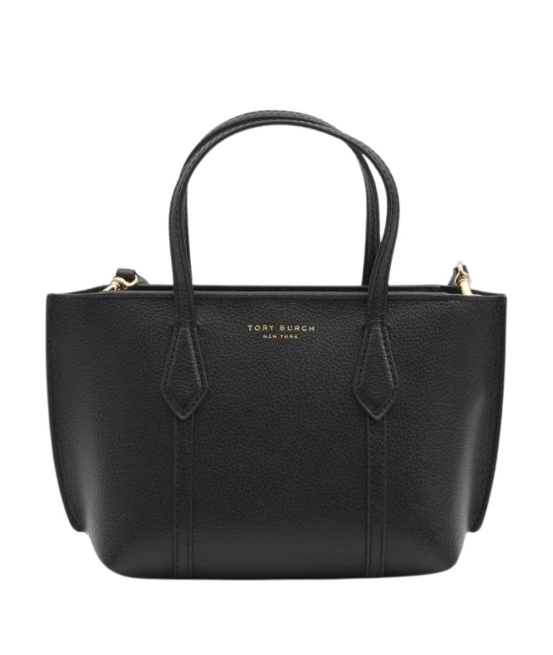 TORY BURCH Черная кожаная сумка тоут, фото 1