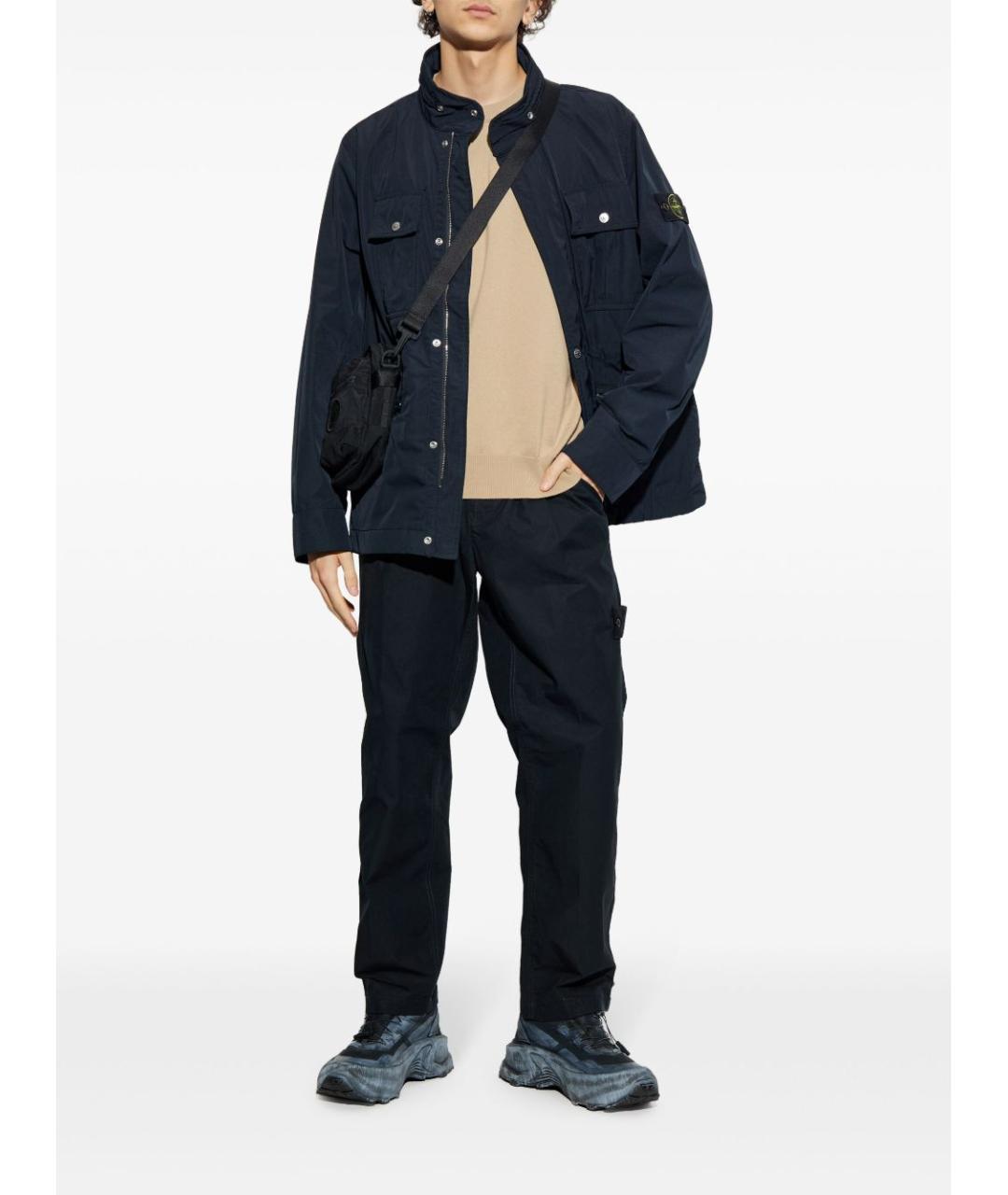 STONE ISLAND Темно-синяя полиэстеровая куртка, фото 2