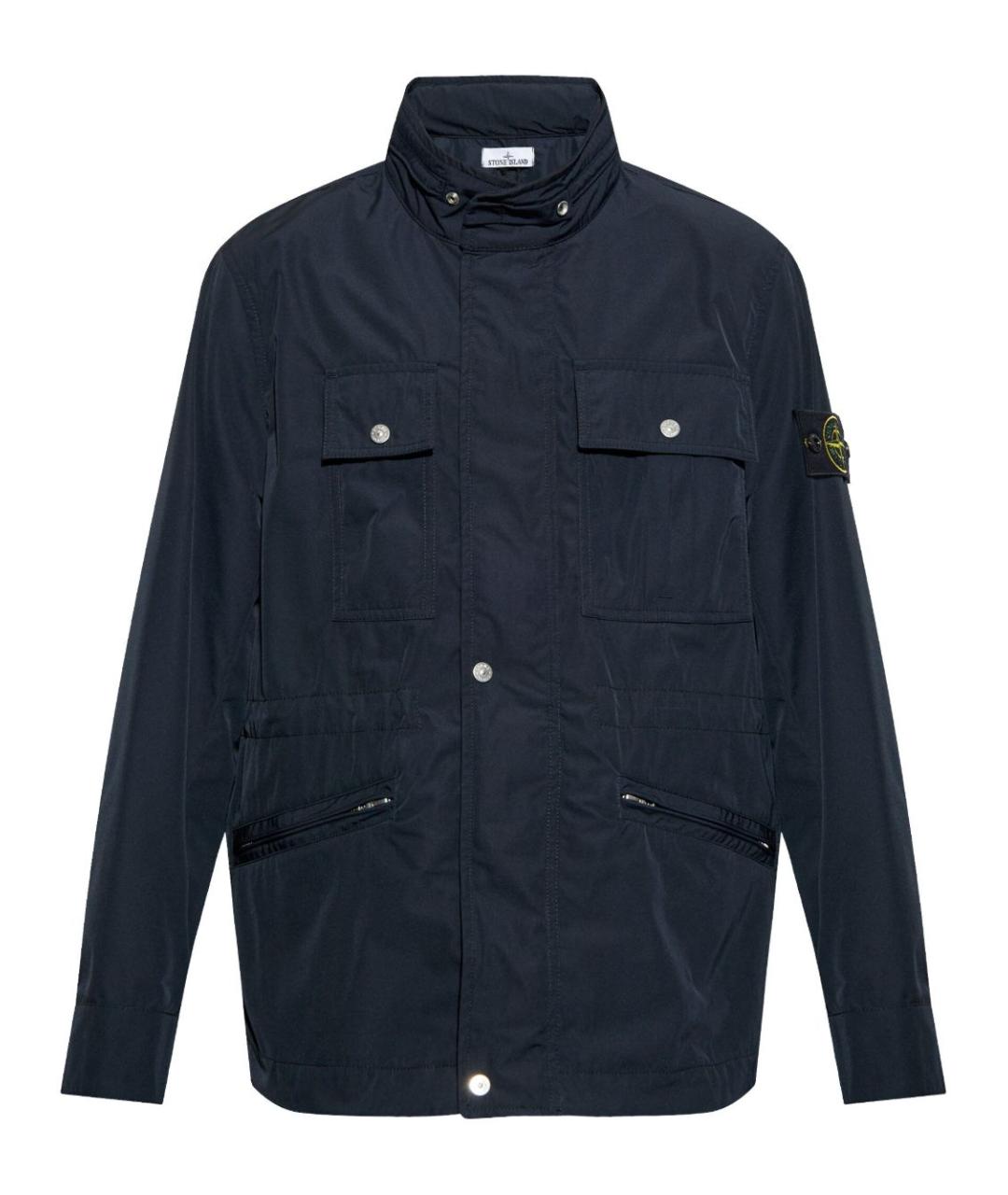 STONE ISLAND Темно-синяя полиэстеровая куртка, фото 1
