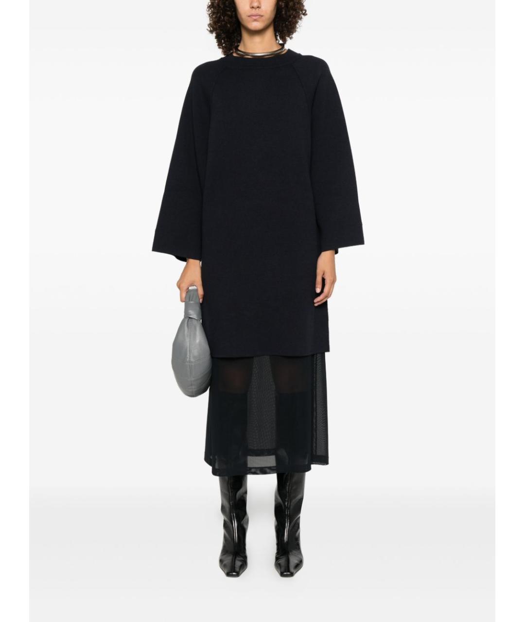 MAX MARA Черное вискозное повседневное платье, фото 2