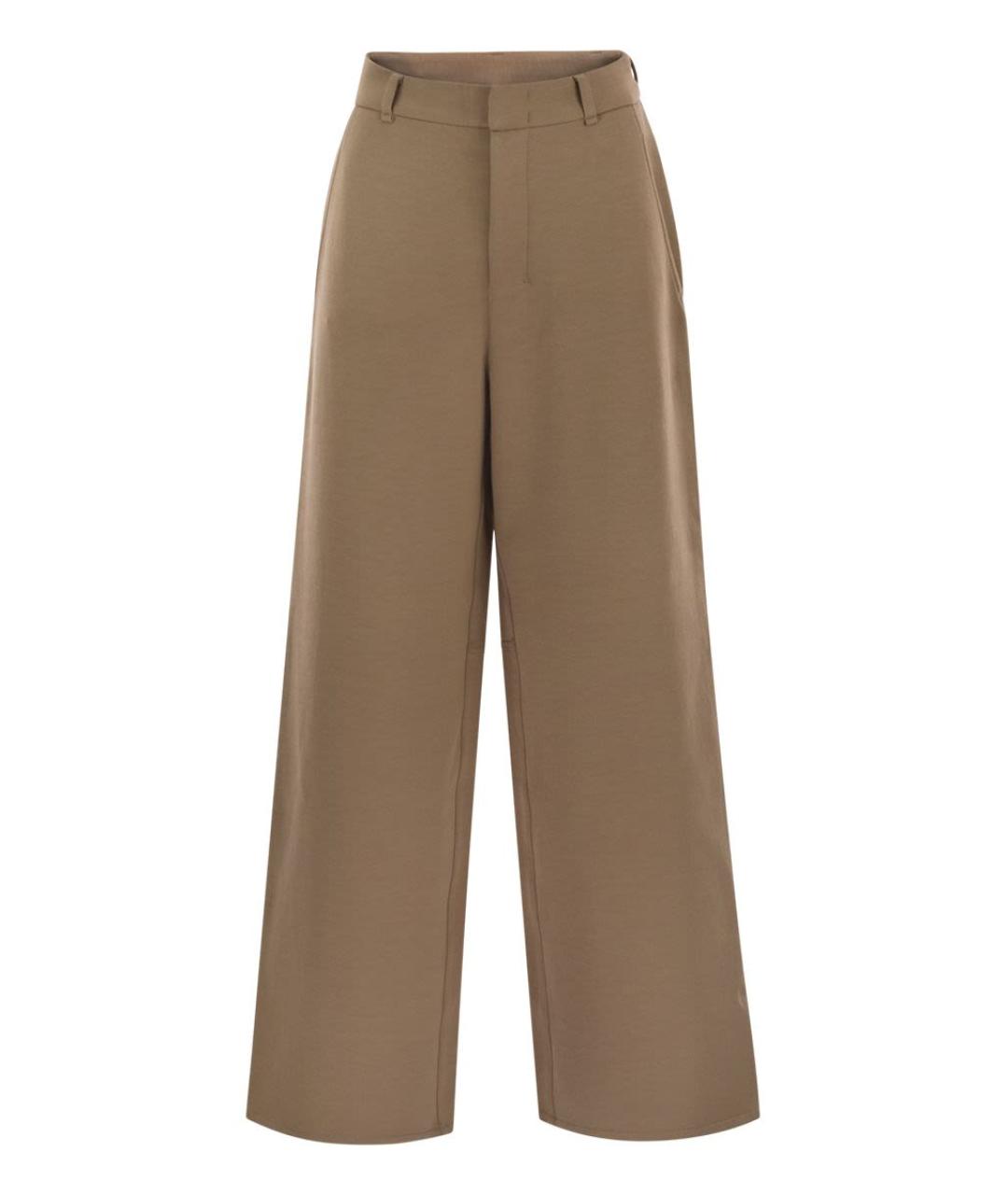 'S MAX MARA Коричневые хлопковые прямые брюки, фото 1