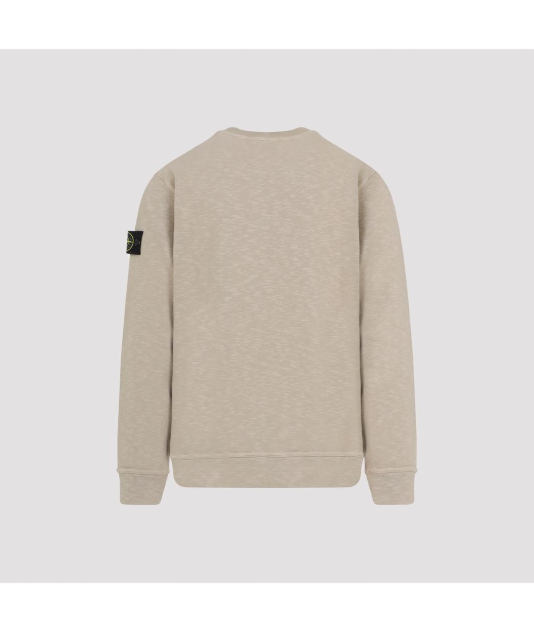 STONE ISLAND Бежевый хлопковый джемпер / свитер, фото 2