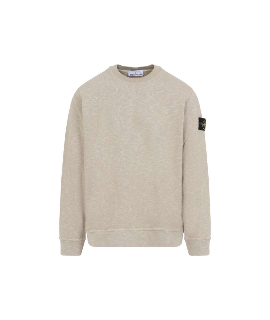STONE ISLAND Бежевый хлопковый джемпер / свитер, фото 1