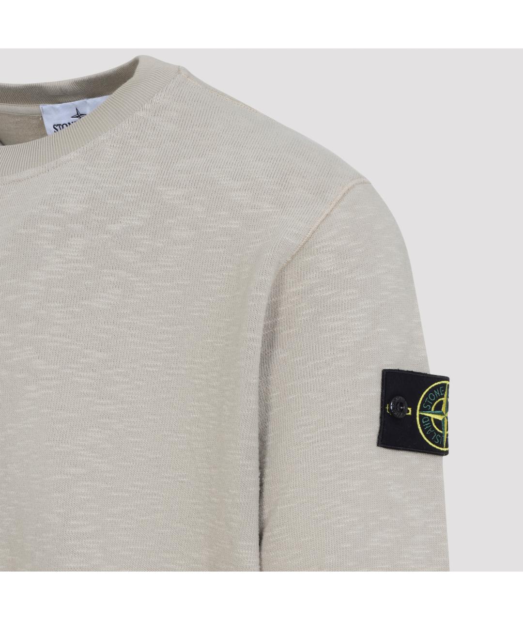STONE ISLAND Бежевый хлопковый джемпер / свитер, фото 3