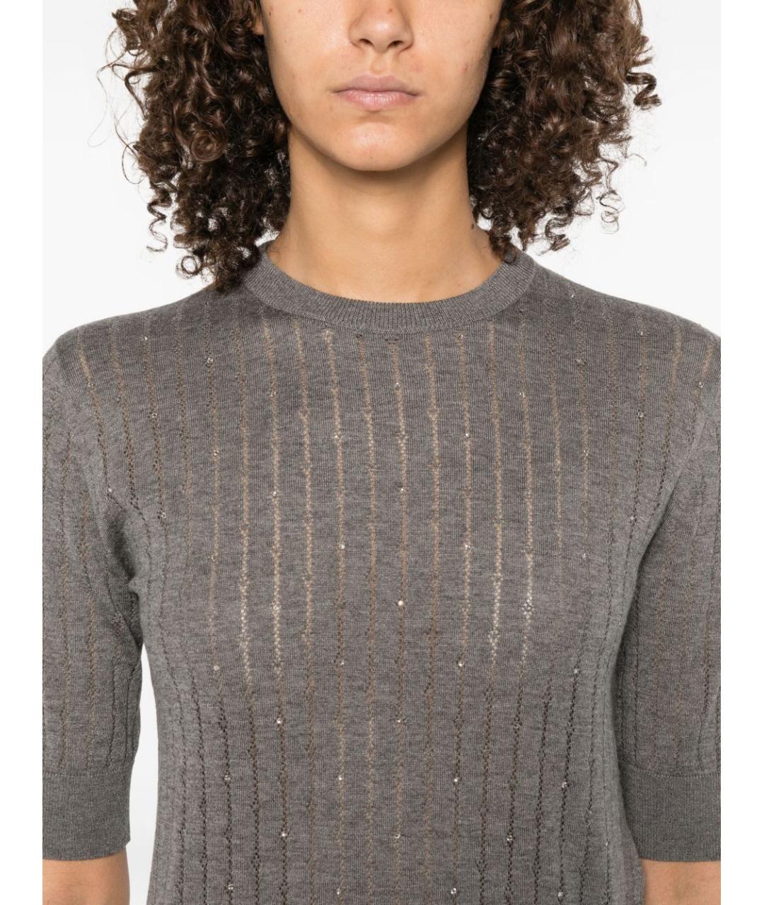 MAX MARA STUDIO Серый шелковый джемпер / свитер, фото 5
