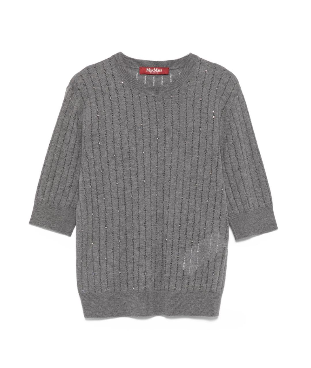 MAX MARA STUDIO Серый шелковый джемпер / свитер, фото 1