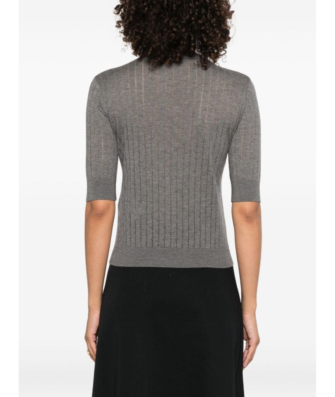 MAX MARA STUDIO Серый шелковый джемпер / свитер, фото 4