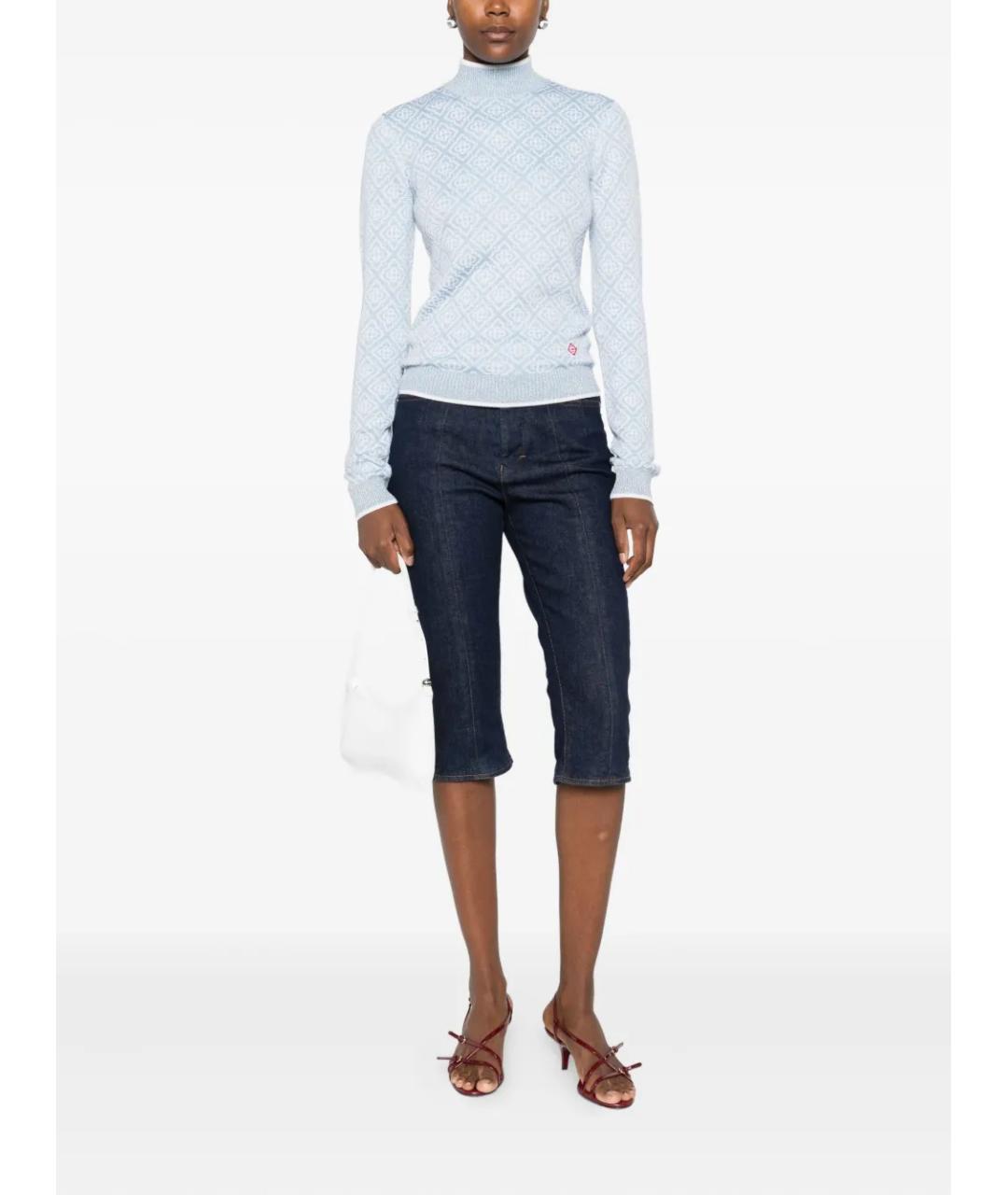 CASABLANCA Голубой шерстяной джемпер / свитер, фото 2