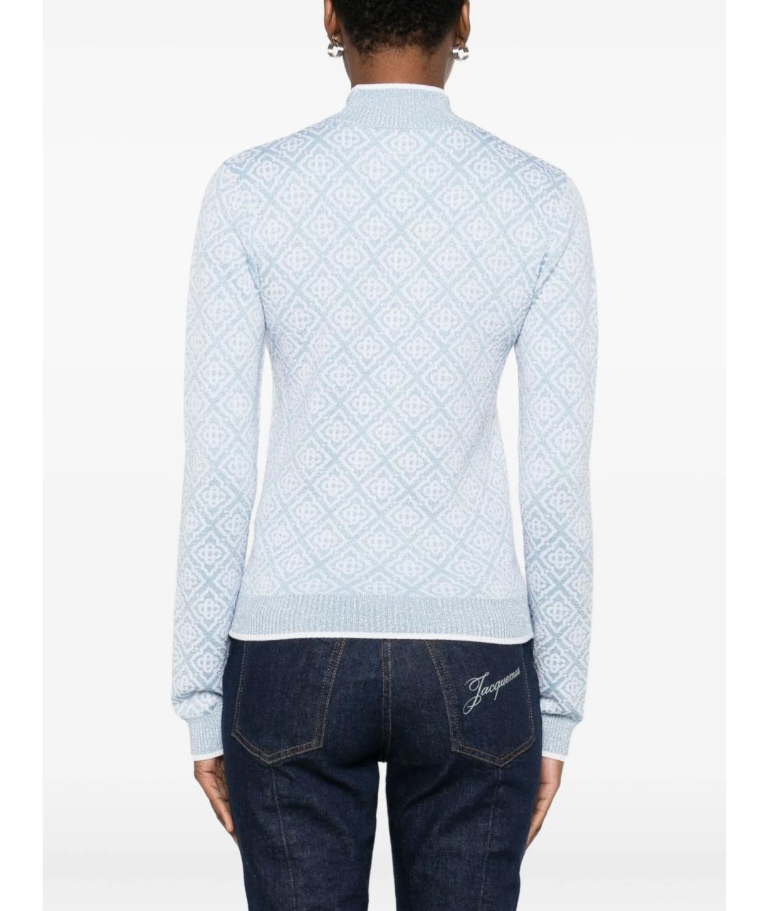 CASABLANCA Голубой шерстяной джемпер / свитер, фото 4