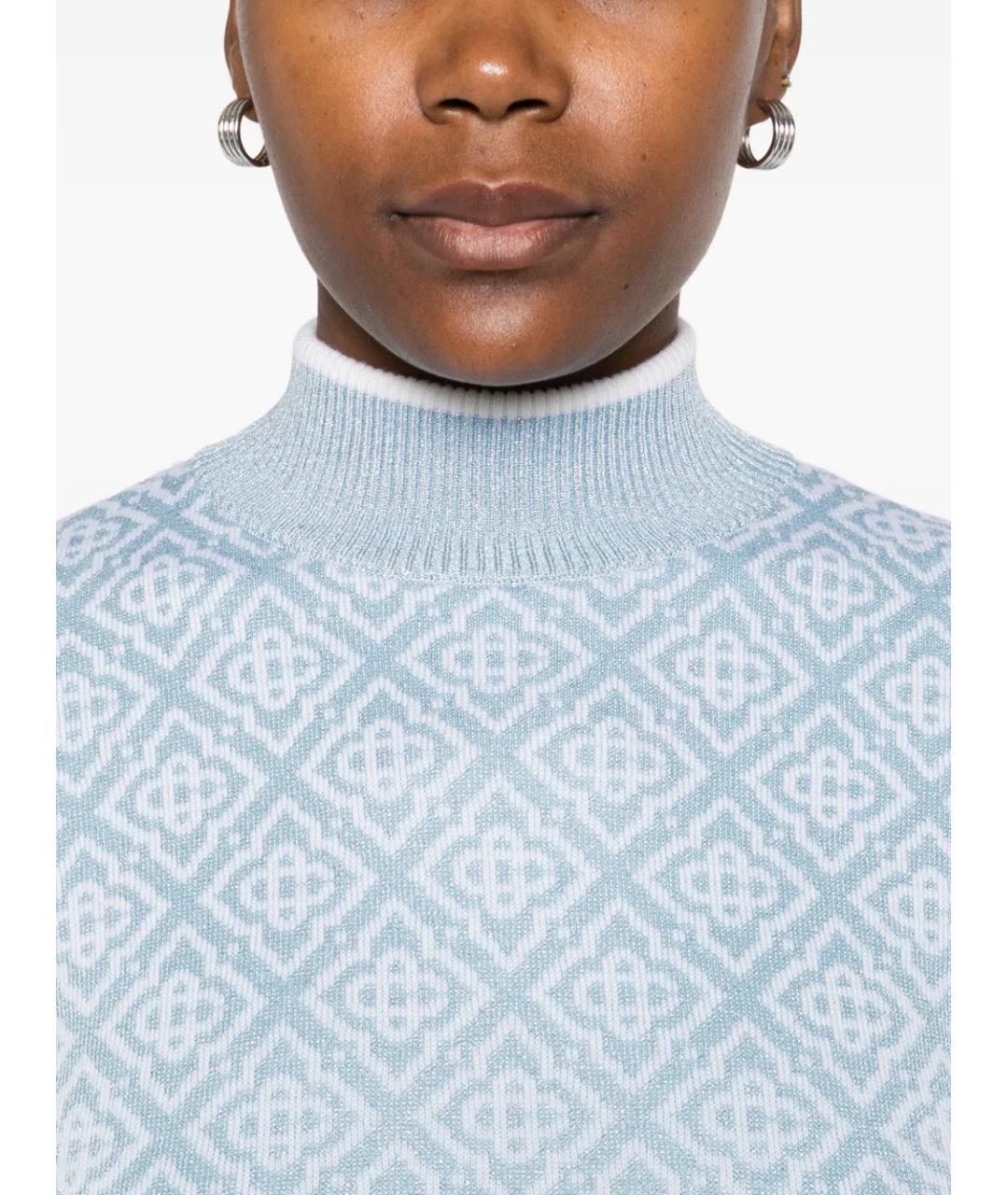 CASABLANCA Голубой шерстяной джемпер / свитер, фото 5