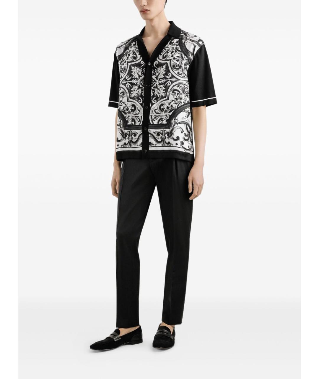 DOLCE&GABBANA Черная шелковая кэжуал рубашка, фото 2
