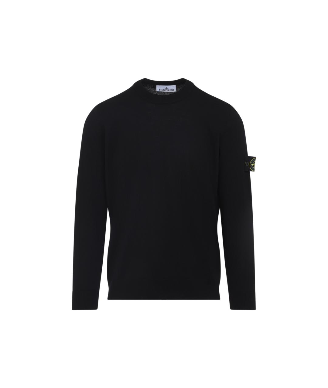 STONE ISLAND Черный шерстяной джемпер / свитер, фото 1