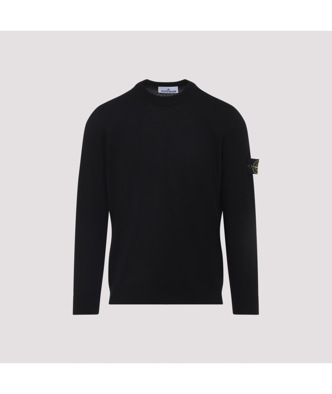 STONE ISLAND Черный шерстяной джемпер / свитер, фото 2