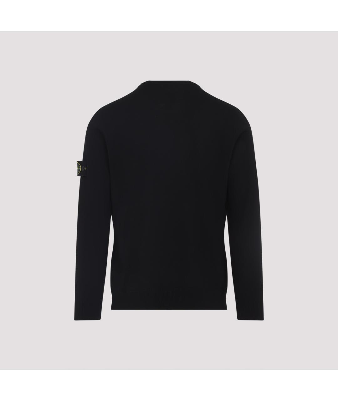 STONE ISLAND Черный шерстяной джемпер / свитер, фото 3