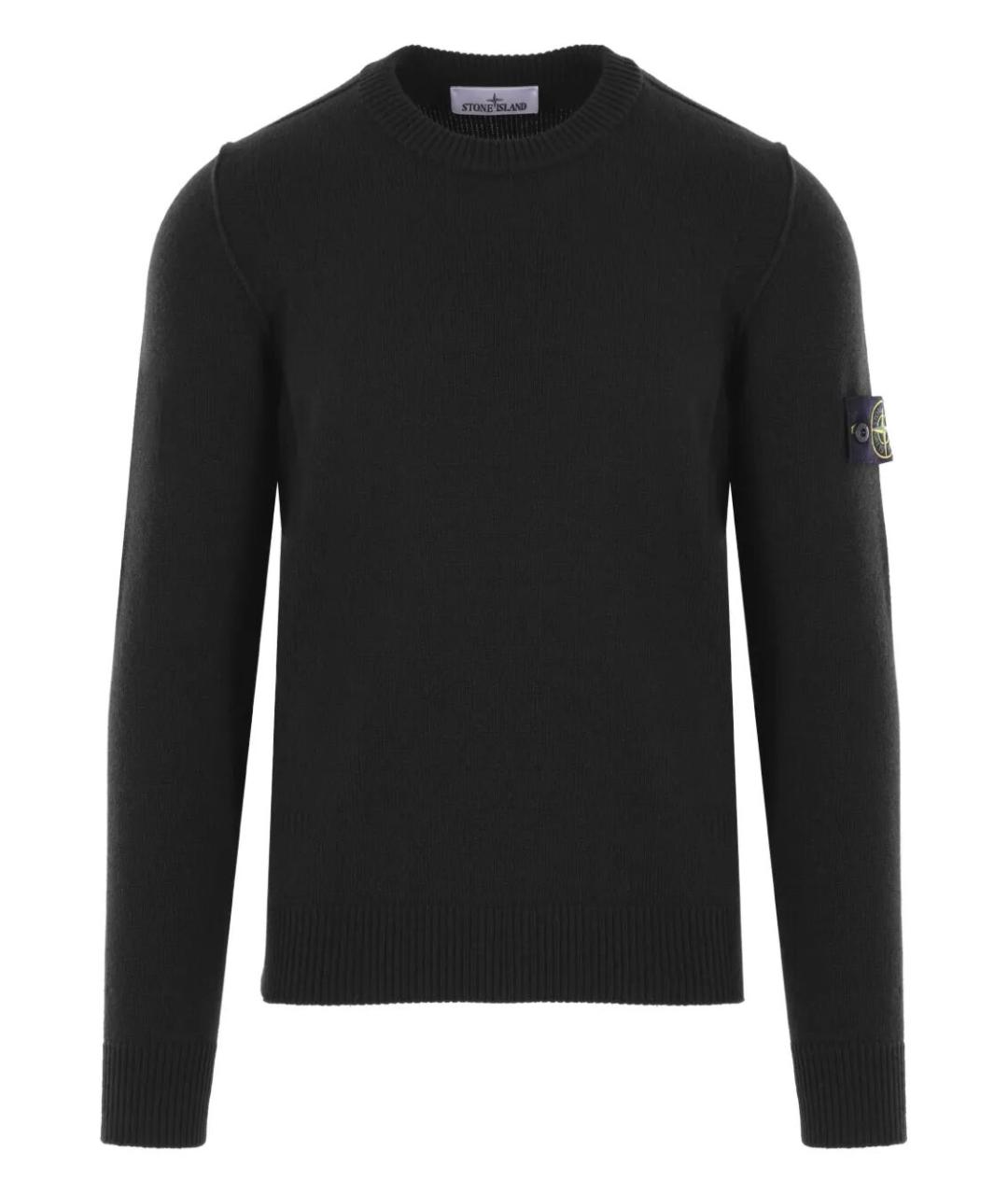 STONE ISLAND Черный шерстяной джемпер / свитер, фото 1