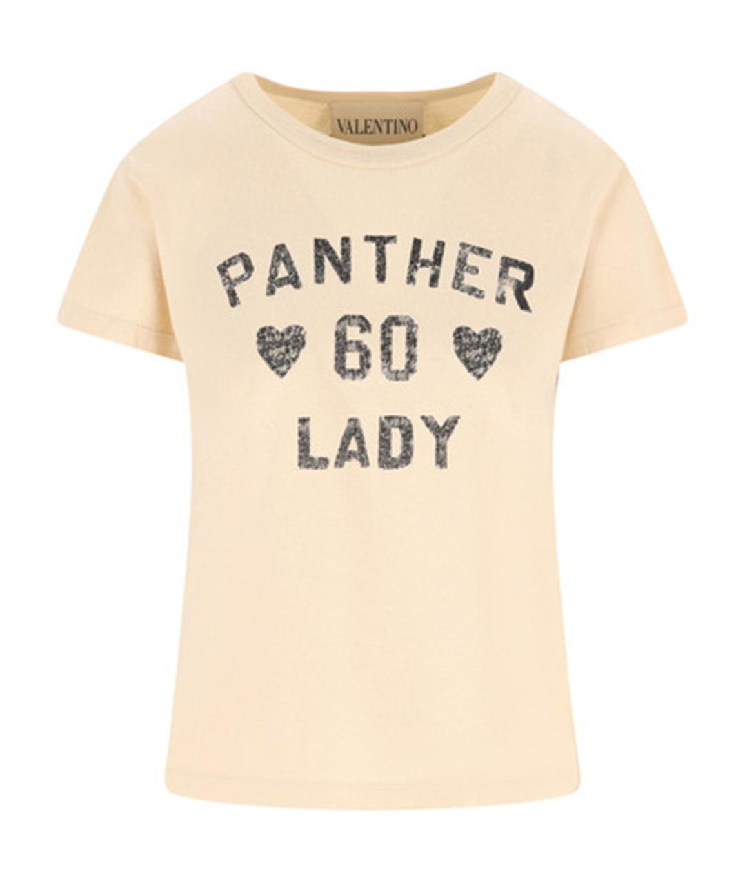 VALENTINO Бежевая хлопковая футболка, фото 1