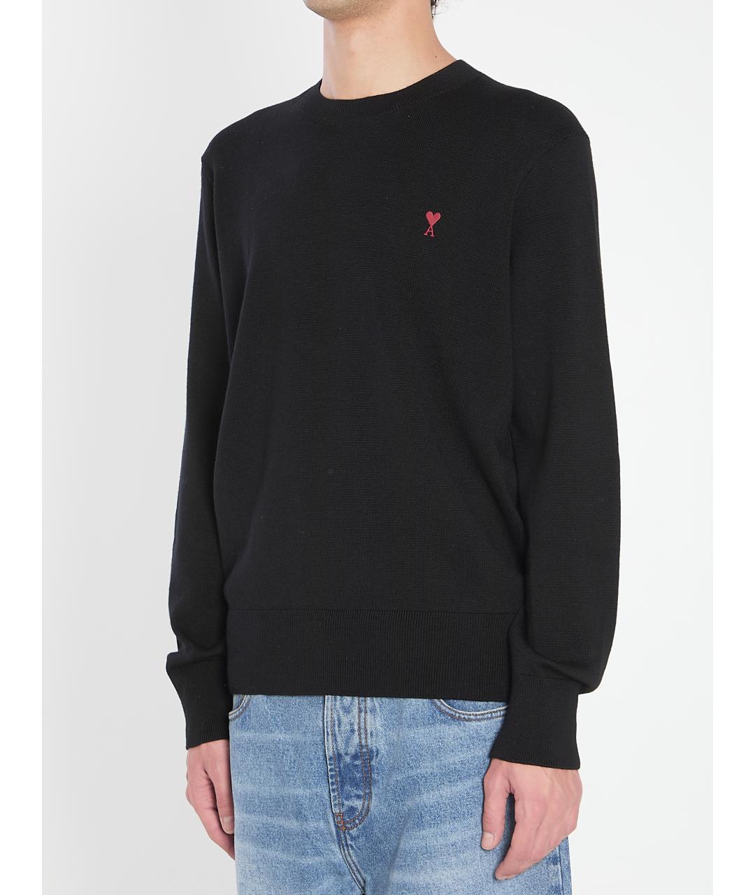 Ami Paris Черный шерстяной джемпер / свитер, фото 3