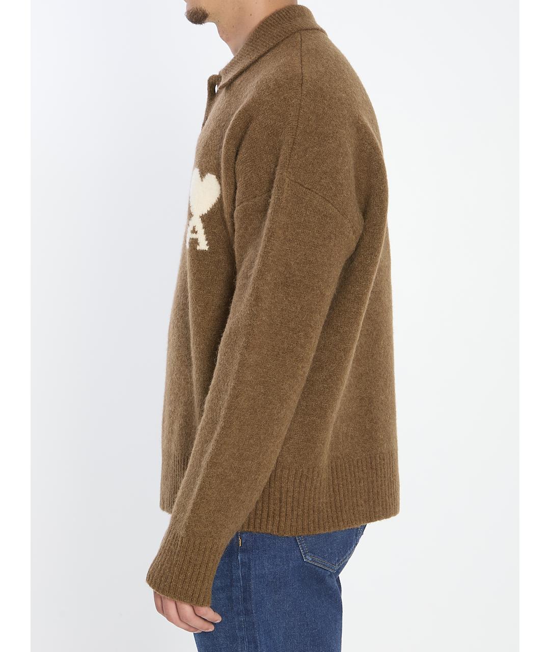 Ami Paris Коричневый шерстяной джемпер / свитер, фото 4