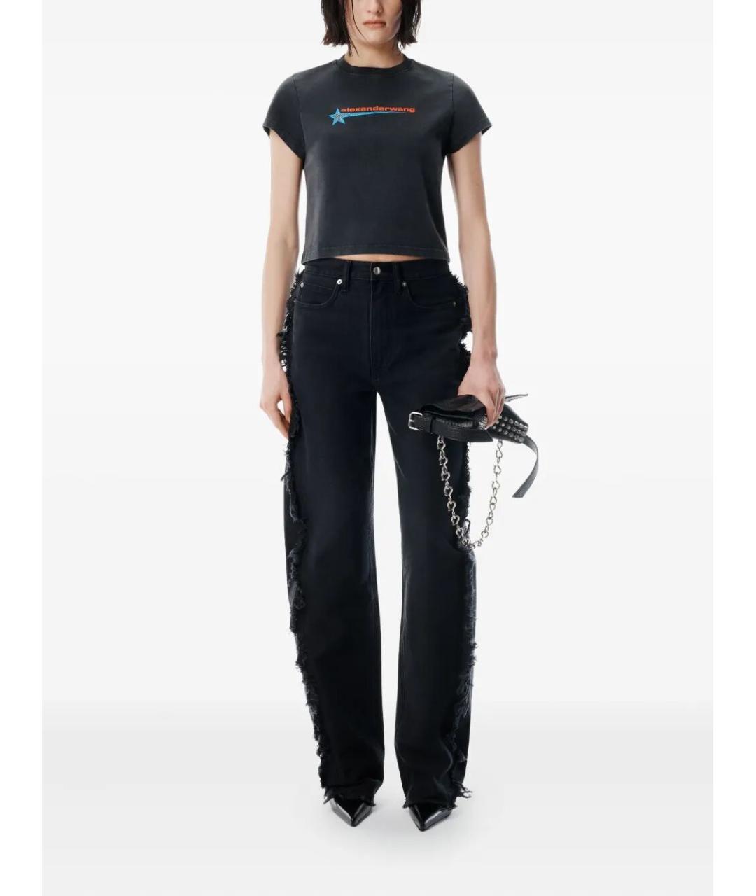 ALEXANDER WANG Черная хлопковая футболка, фото 2