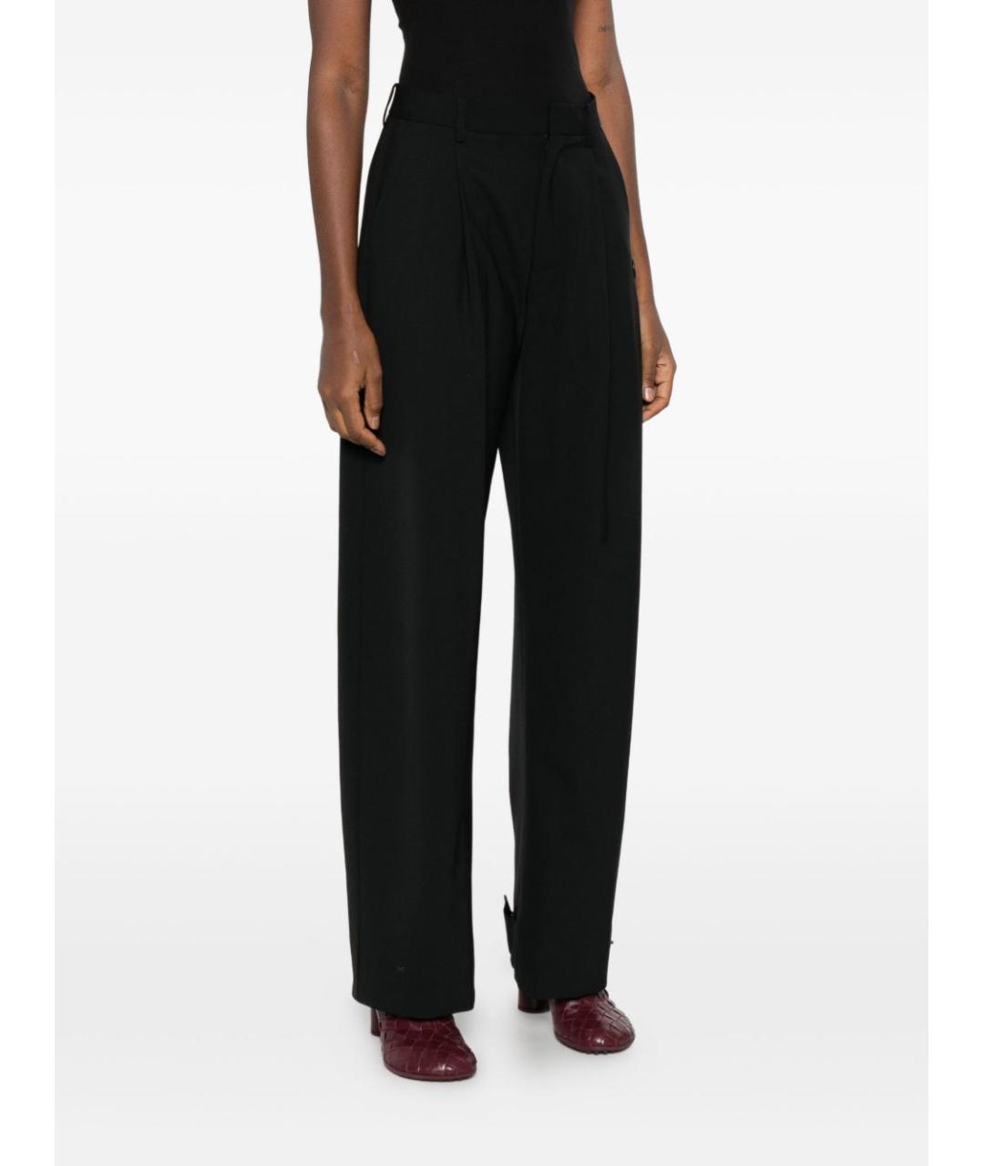 MONCLER Черные шерстяные прямые брюки, фото 3