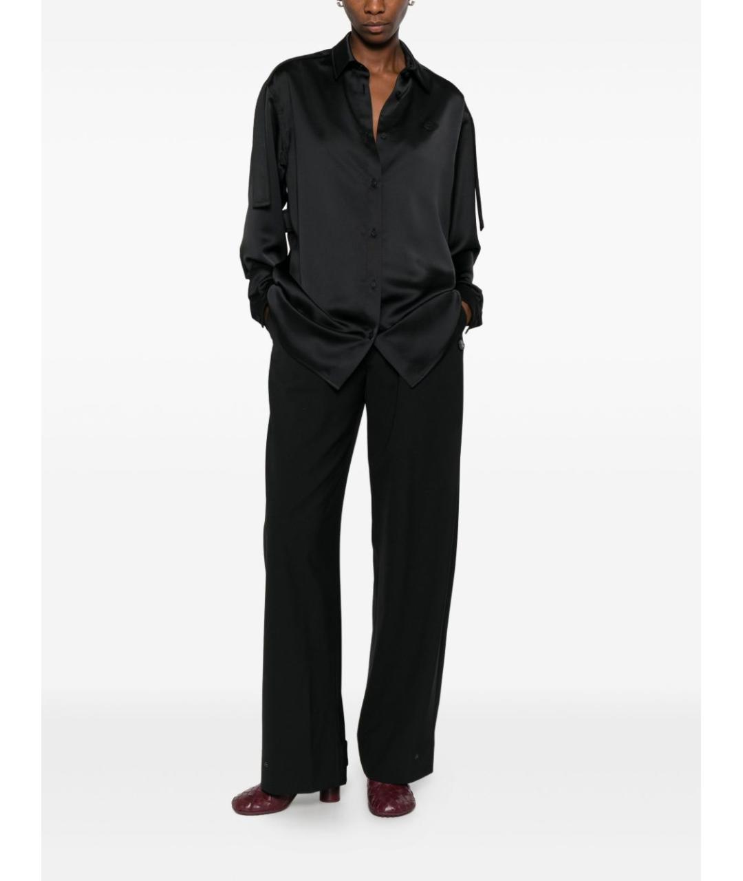 MONCLER Черные шерстяные прямые брюки, фото 2