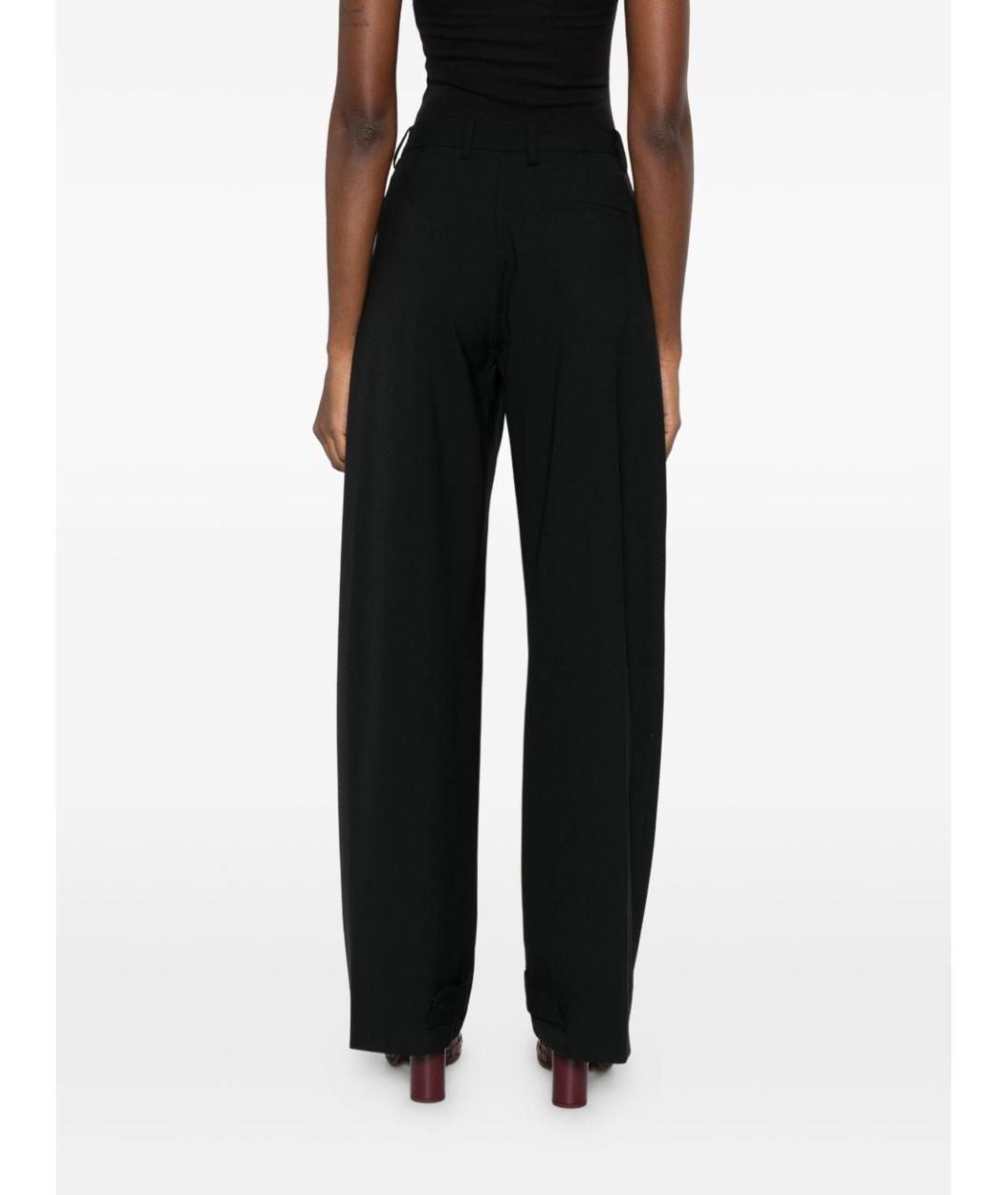 MONCLER Черные шерстяные прямые брюки, фото 4