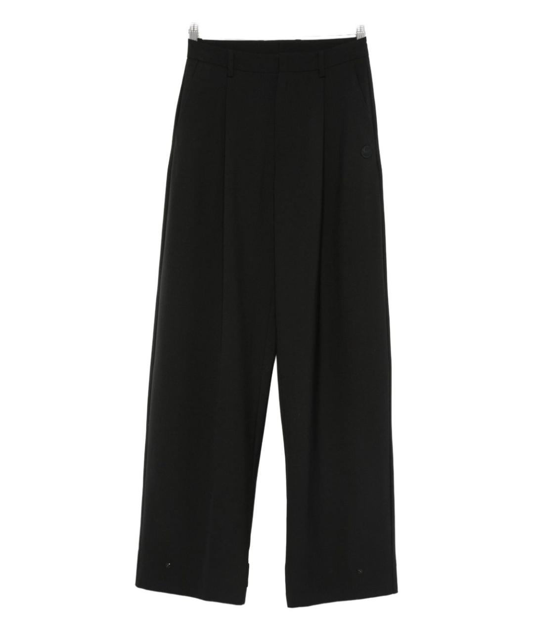 MONCLER Черные шерстяные прямые брюки, фото 1