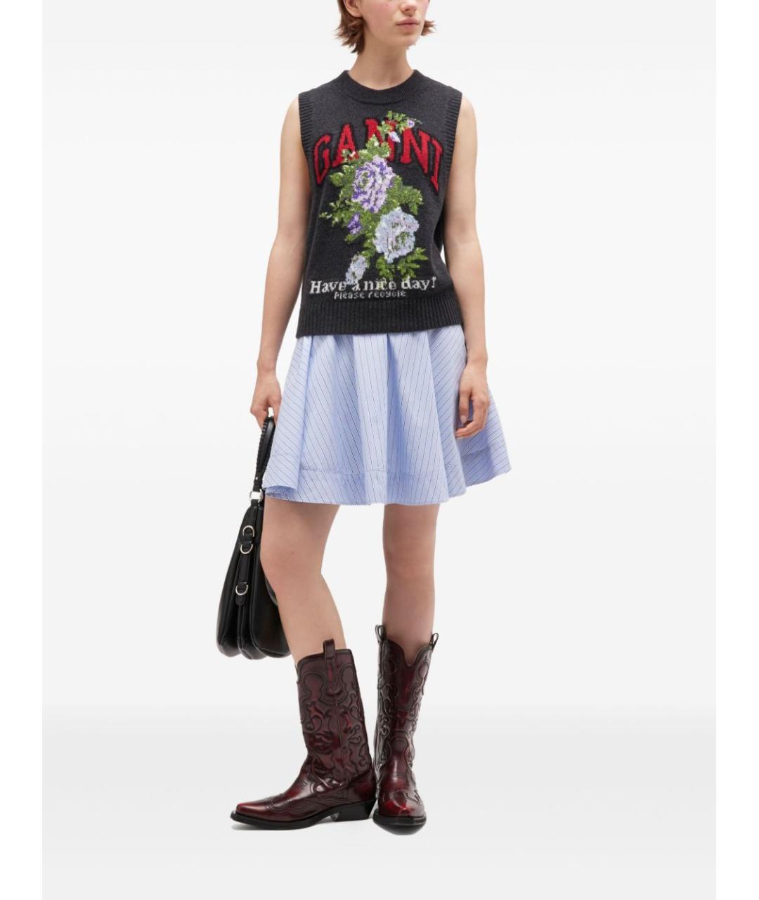 GANNI Серый шерстяной жилет, фото 4