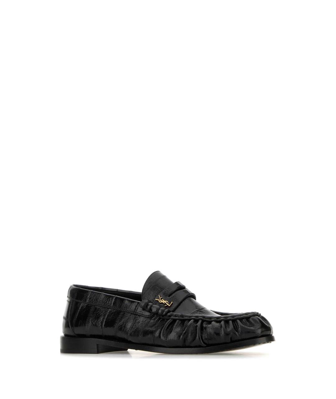 SAINT LAURENT Черные кожаные лоферы, фото 2