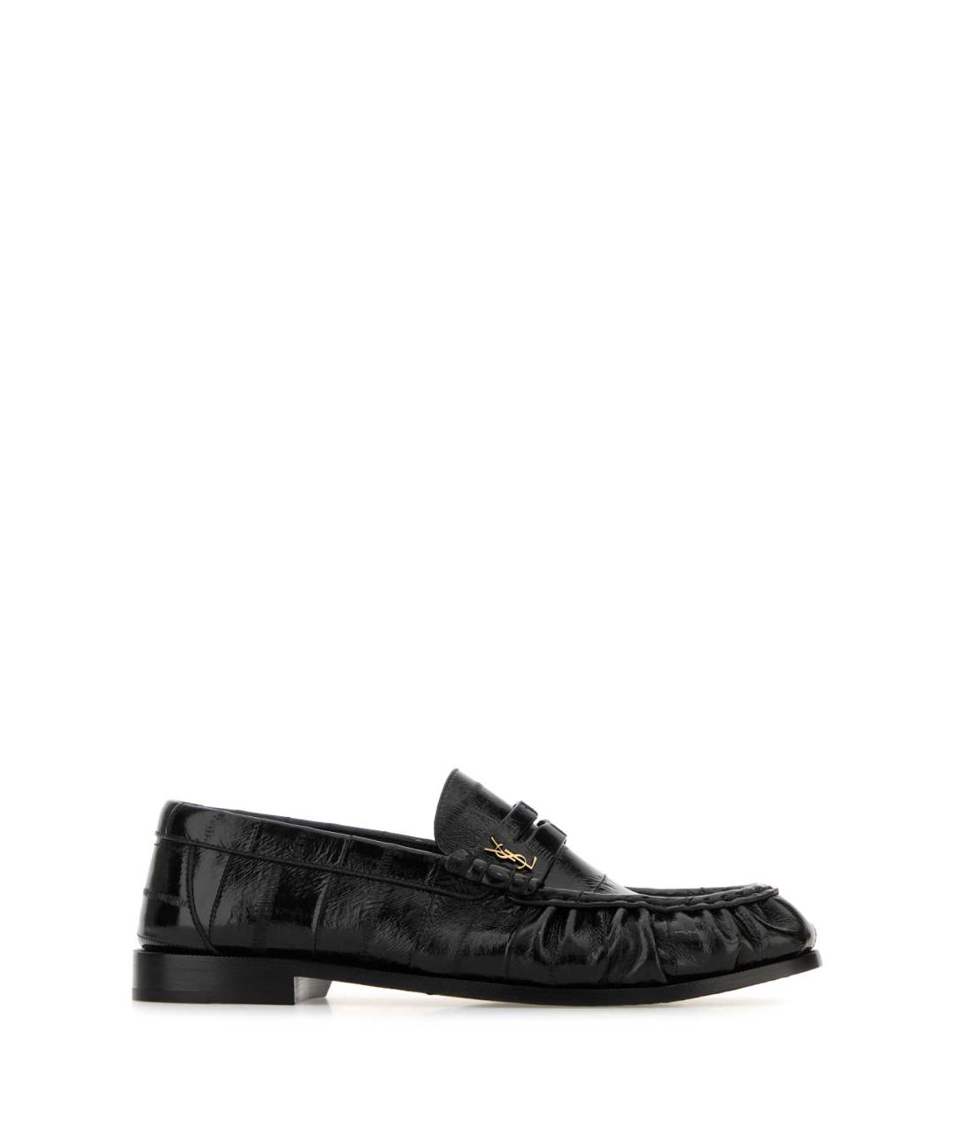 SAINT LAURENT Черные кожаные лоферы, фото 1