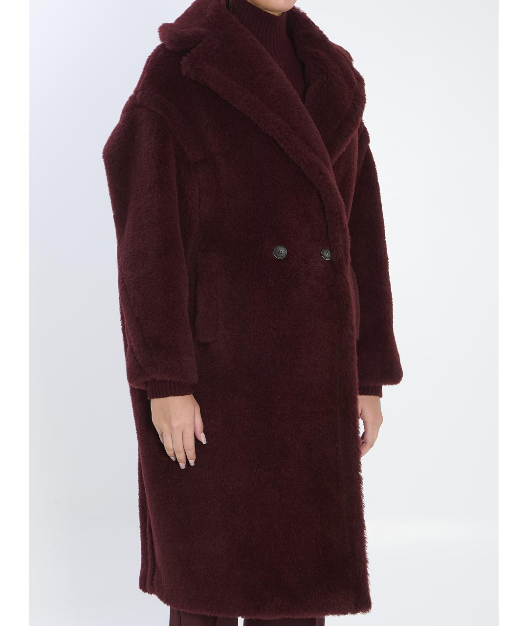 MAX MARA Бордовое шерстяное пальто, фото 3